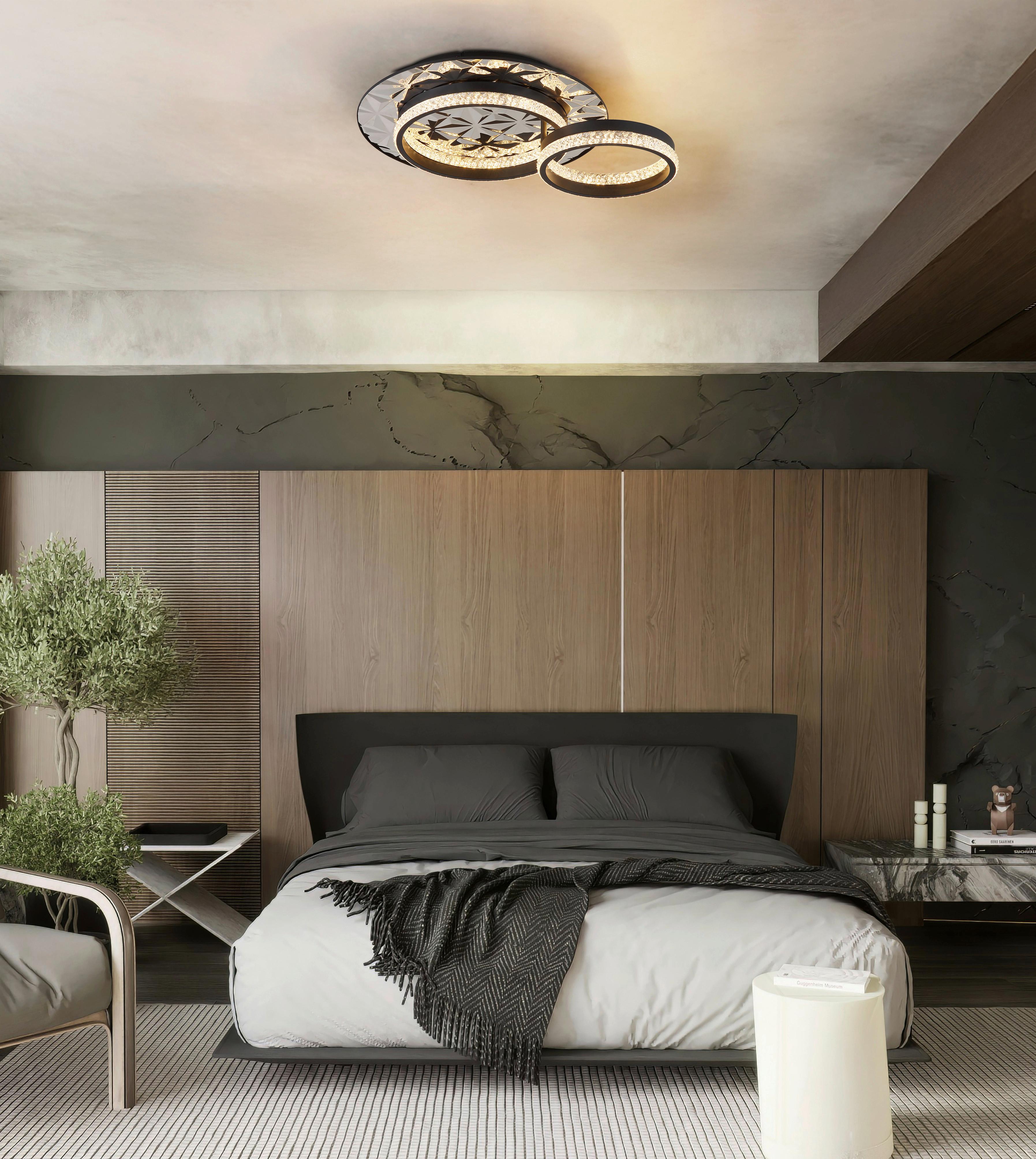 LED-DECKENLEUCHTE 67361C DELLA II - Klar/Chromfarben, Design, Kunststoff/Metall (50,5/40/14cm) - Globo