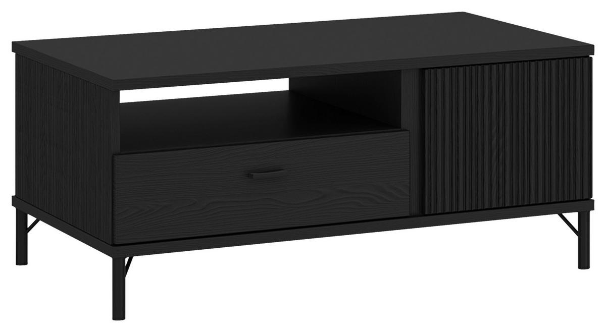 Măsuță de cafea LUSAKA - negru, Trend, metal/material pe bază de lemn (102/46/65cm) - Premium Living