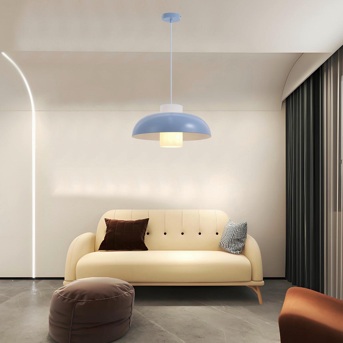 LAMPA WISZĄCA JULIE - niebieski/biały, Trend, metal/szkło (38/120cm) - Collet's Monde