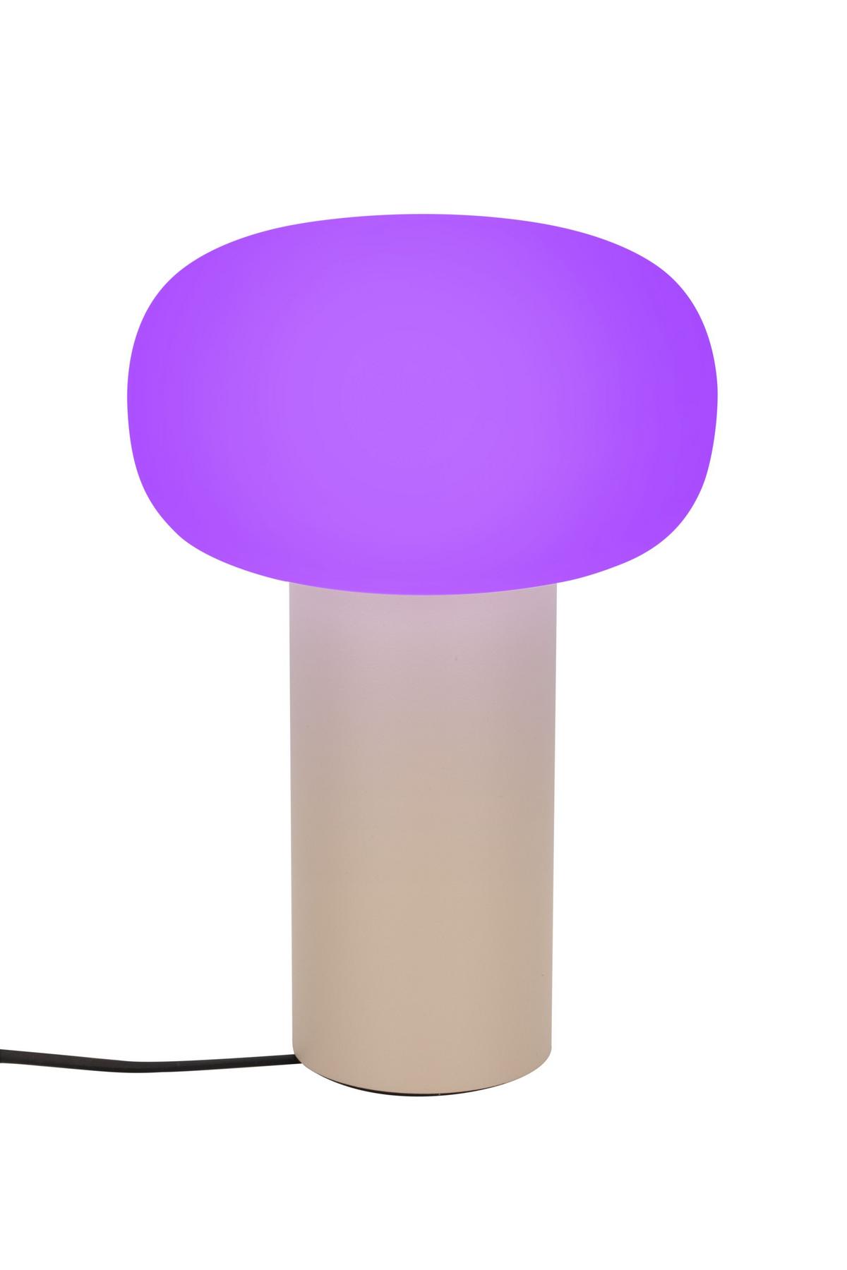 LAMPA STOŁOWA Z AKUMULATOREM FUNGO - biały/kolor piaskowy, Design, metal/szkło (13/19cm) - Dieter Knoll