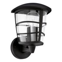 Led-wandleuchte Aloria Schwarz - Klar/Schwarz, Basics, Kunststoff/Metall (17cm) - Eglo