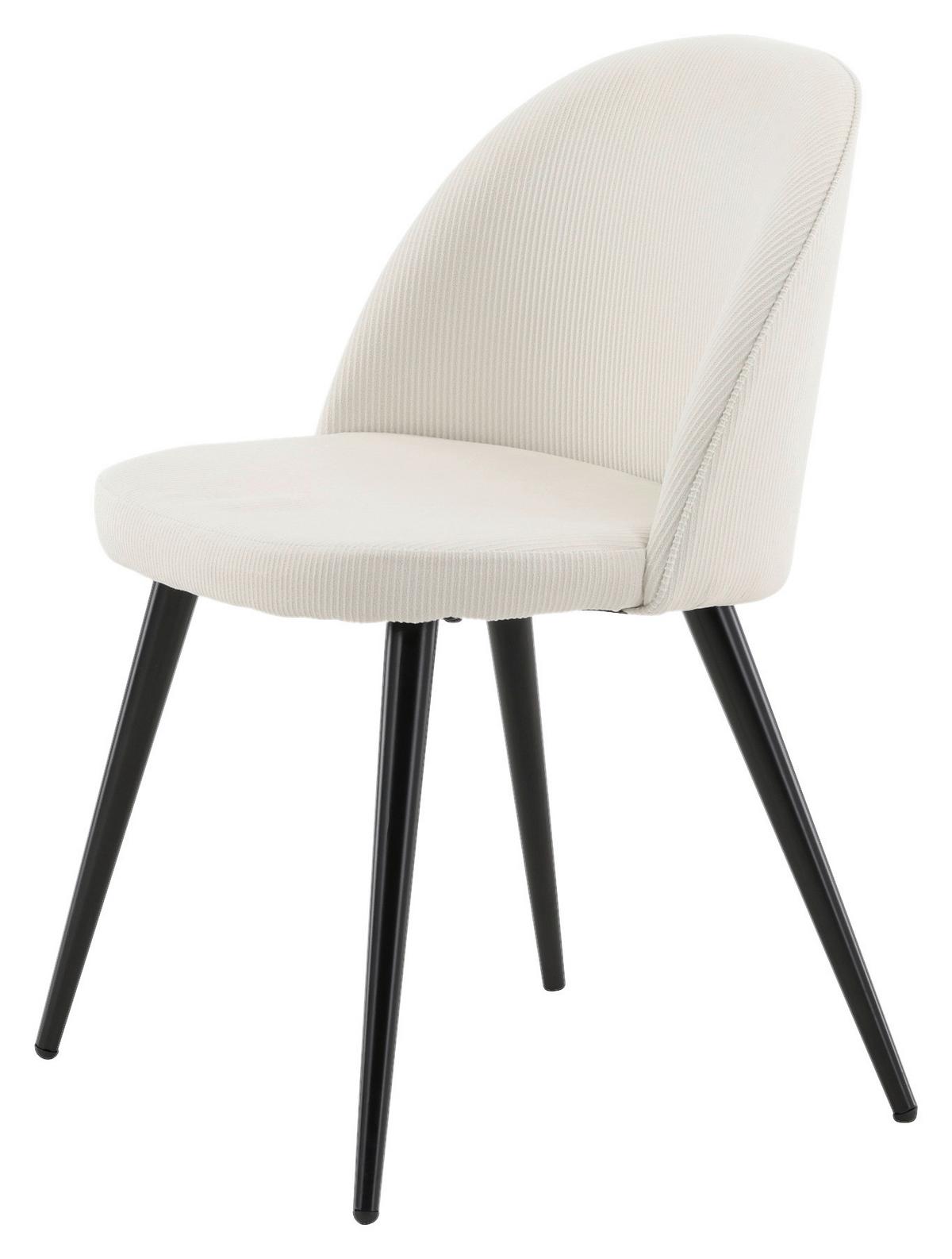 STUHL-SET VELVET - Beige/Schwarz, Design, Textil/Metall (50/77/48cm) - Livetastic