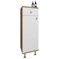 Spodnja Omarica Nilosi, Bela, Barva Hrasta - srebrne barve/bela, Moderno, umetna masa/leseni material (30/95/30cm) - MID.YOU