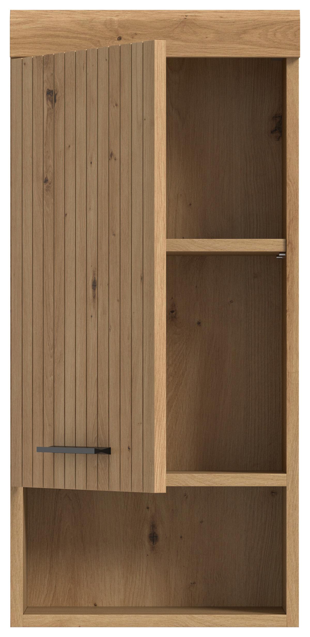 Hängeschrank Scout Eiche Artisan - Schwarz/Eiche Artisan, Trend, Holzwerkstoff/Kunststoff (37/79/24cm) - MID.YOU