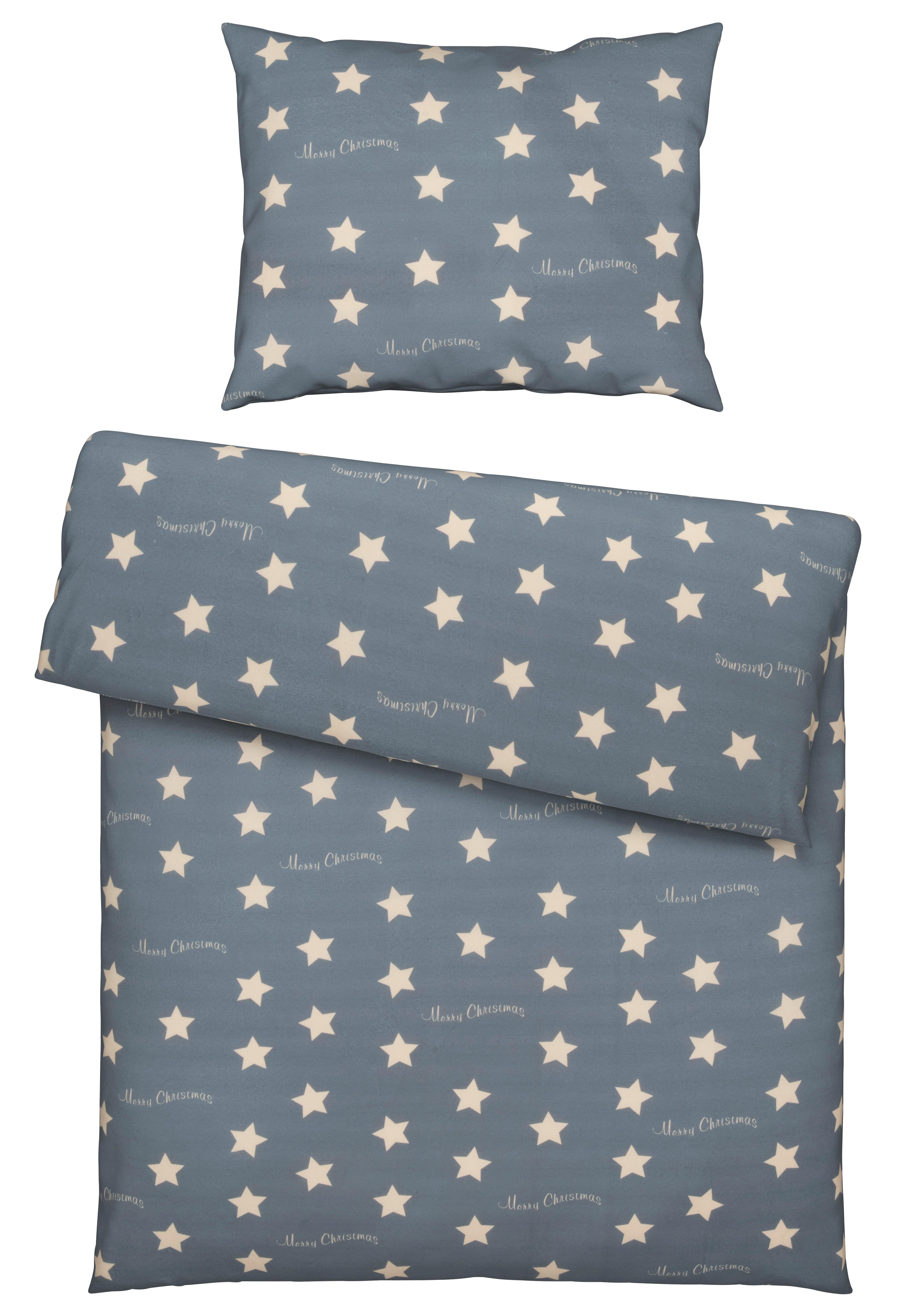 Bettwäsche Stars in Grau ca. 160x210cm - Grau, Konventionell, Textil (160/210cm) - Modern Living