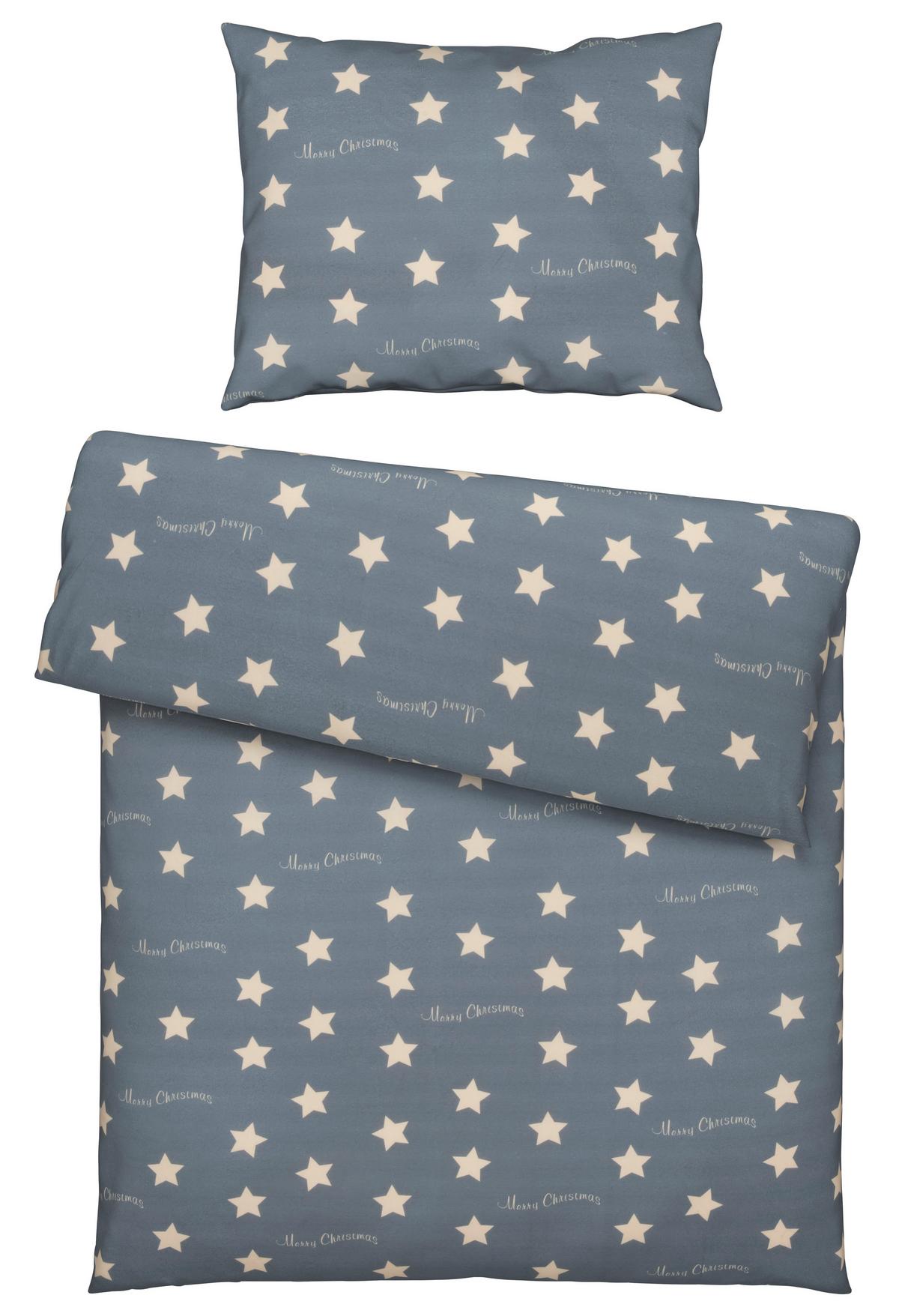 Bettwäsche Stars in Grau ca. 160x210cm - Grau, Konventionell, Textil (160/210cm) - Modern Living