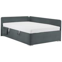 Bett Remi Graphitfarben ca. 120x200cm - Chromfarben/Graphitfarben, KONVENTIONELL, Holz/Kunststoff (120/200cm) - Mömax