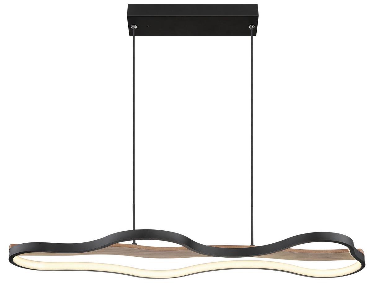 Viseča Led-svetilka Bezzy, S Sijalko - črna/temno rjava, Design, kovina/umetna masa (80,6/29/150cm) - Globo