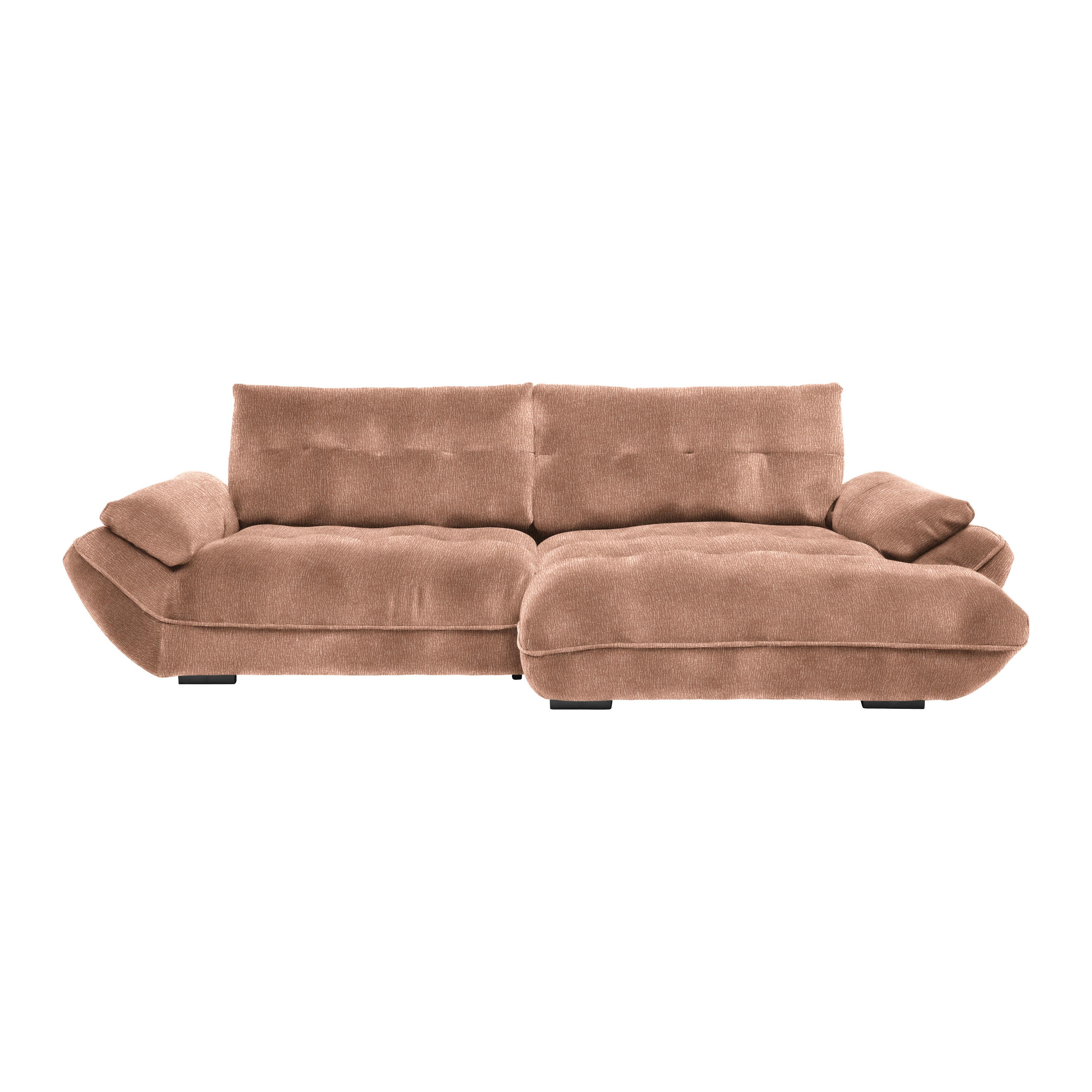 Wohnlandschaft Altrosa - Schwarz/Altrosa, Modern, Kunststoff/Textil (317/63/179cm) - Premium Living