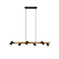 Hängeleuchte Marley Schwarz max. 35 Watt - Schwarz, Basics, Holz/Metall (115/20/150cm) - Trio Leuchten