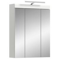 Omara Z Ogledalom Scout, Bela, Z Osvetlitvijo - bela/visoki sijaj, Moderno, steklo/leseni material (60/79/18cm) - MID.YOU