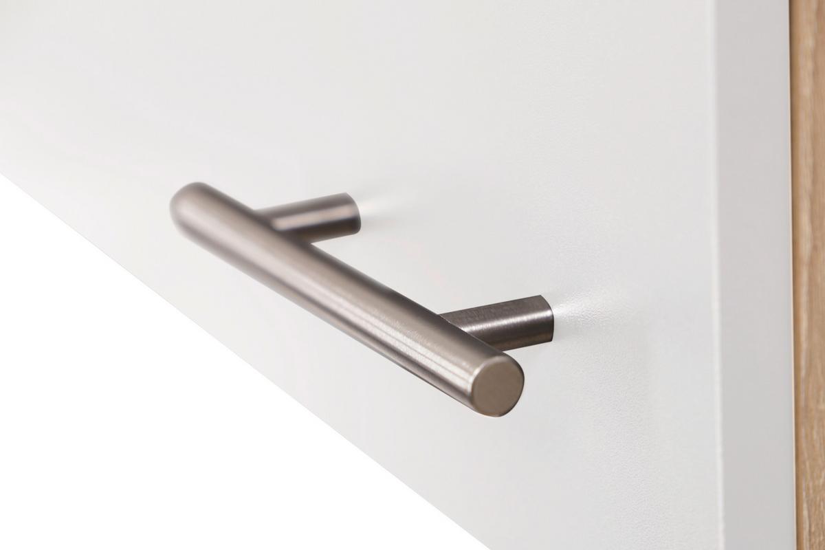 Set Kuhinjskih Spodnjih Omaric Merle, 3 Kos - srebrne barve/barve hrasta, Basics, kovina/leseni material (150/85/60cm) - Respekta