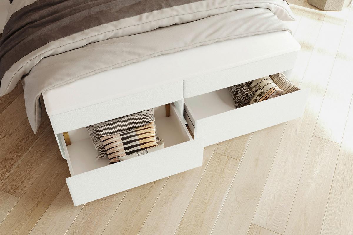 Boxbett Odin Creme ca. 180x200cm - Creme/Schwarz, KONVENTIONELL, Kunststoff/Textil (180/200cm) - Based