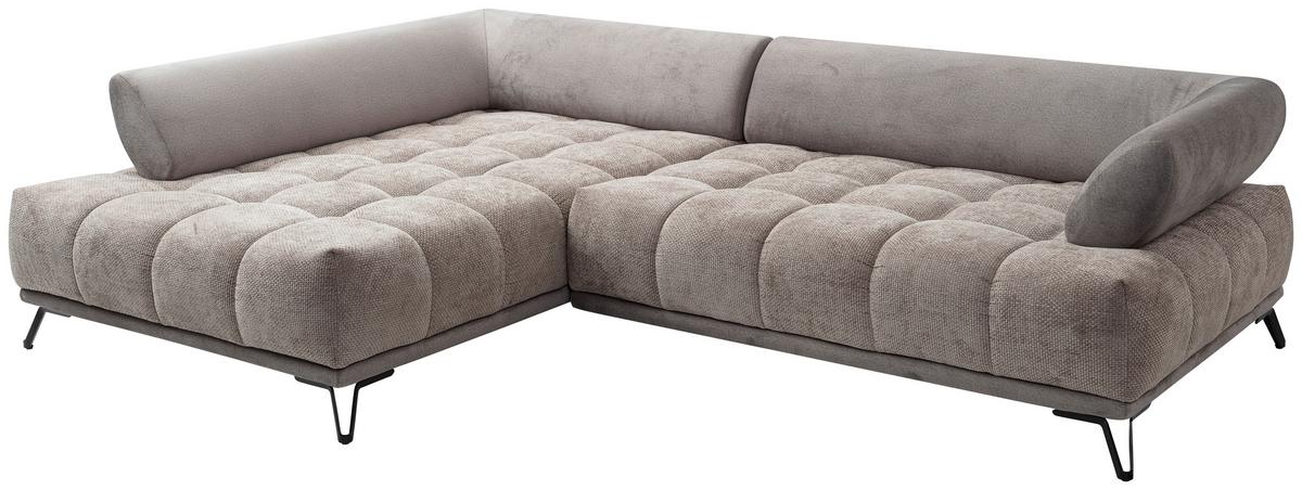 Ugaona Garnitura Largo N - crna/sivobraon, Moderno, tekstil/metal (184/262cm) - Modern Living
