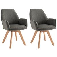 STUHL-SET TONY - Anthrazit/Buchefarben, MODERN, Holz/Textil (57/89/61cm) - MID.YOU