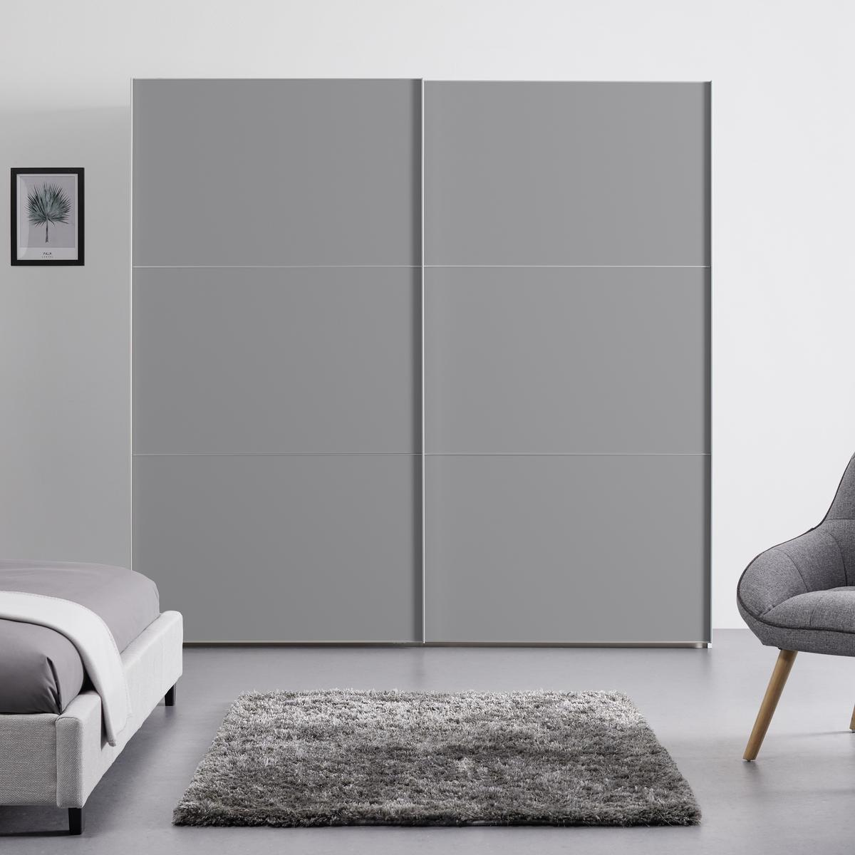 Ormar S Kliznim Vratima Includo - bijela/siva, Moderno, drvni materijal/metal (225/222/68cm) - Premium Living