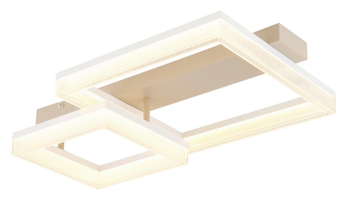 Led Stropna Svjetiljka Zara - bijela/boje pijeska, Design, metal/plastika (53/33/12,3cm) - Globo