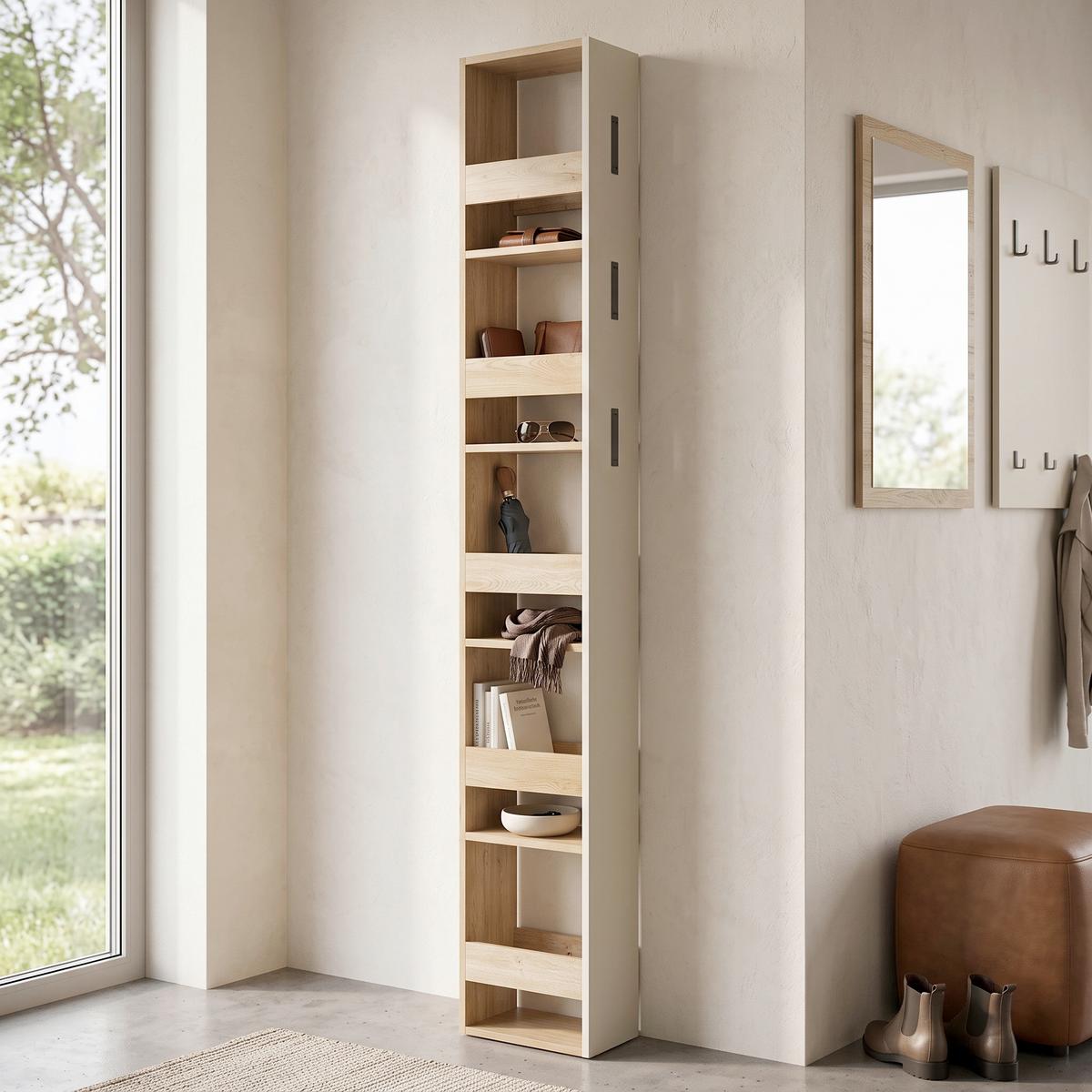 Garderobni Ormar Sarina - kašmir/boje hrasta, Trend, drvni materijal/plastika (18/201,5/32,2cm) - Modern Living
