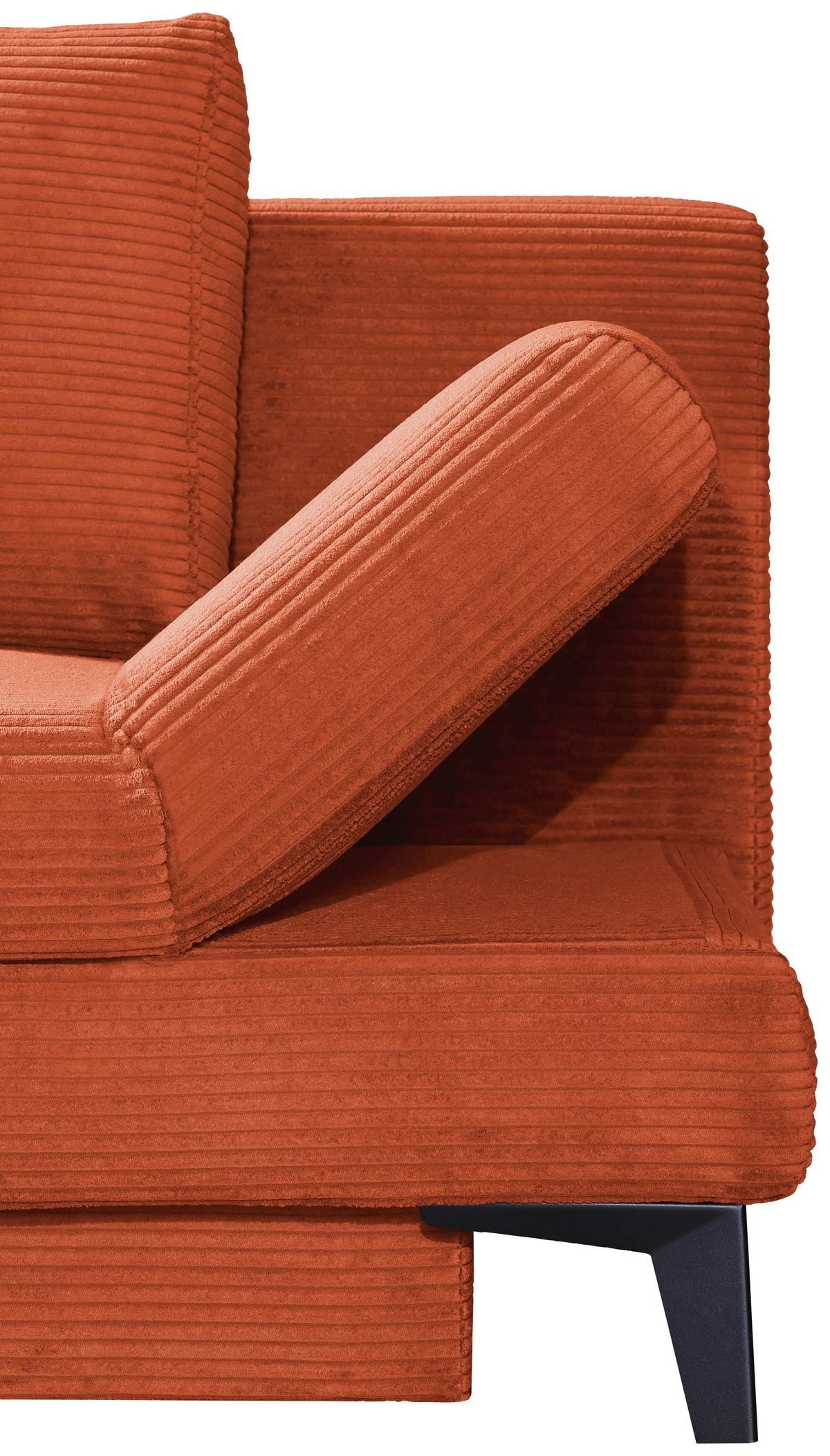 SOFA Z FUNKCJĄ SPANIA MELBOURNE - kolor rdzawy/czarny, Design, metal/tkanina (200/85/90cm) - Novel