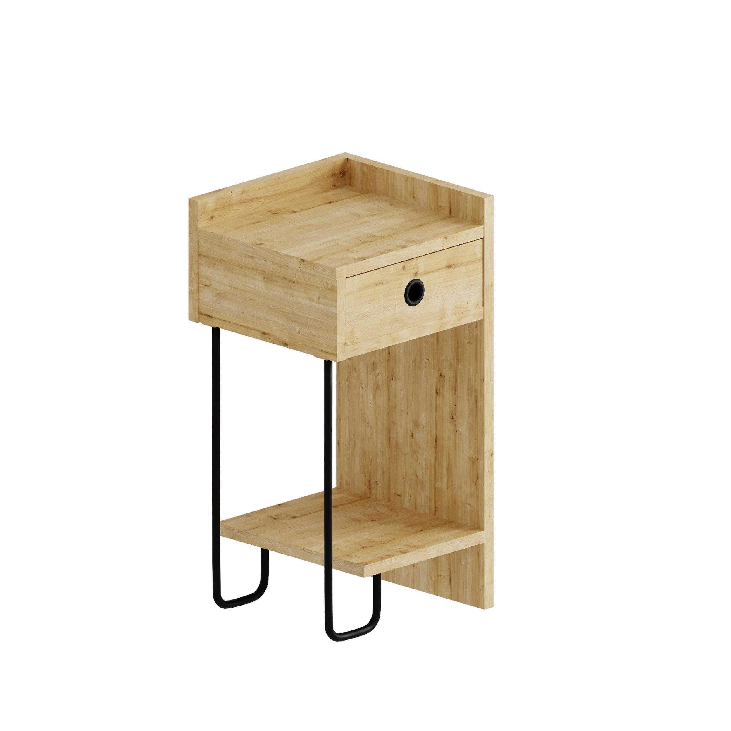 Nachtkästchen Sirius Nachtkästchen Sirius - Eichefarben, Design, Holzwerkstoff/Metall (32/30/61cm) - Livetastic