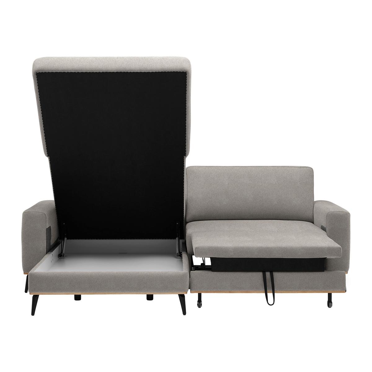 Wohnlandschaft Romeo Silberfarben - Silberfarben/Schwarz, KONVENTIONELL, Textil/Metall (167/87/234cm) - Zandiara
