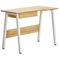 BIURKO LEONI - kolor dębowy/biały, Basics, metal/drewno (110/76/56cm) - MID.YOU