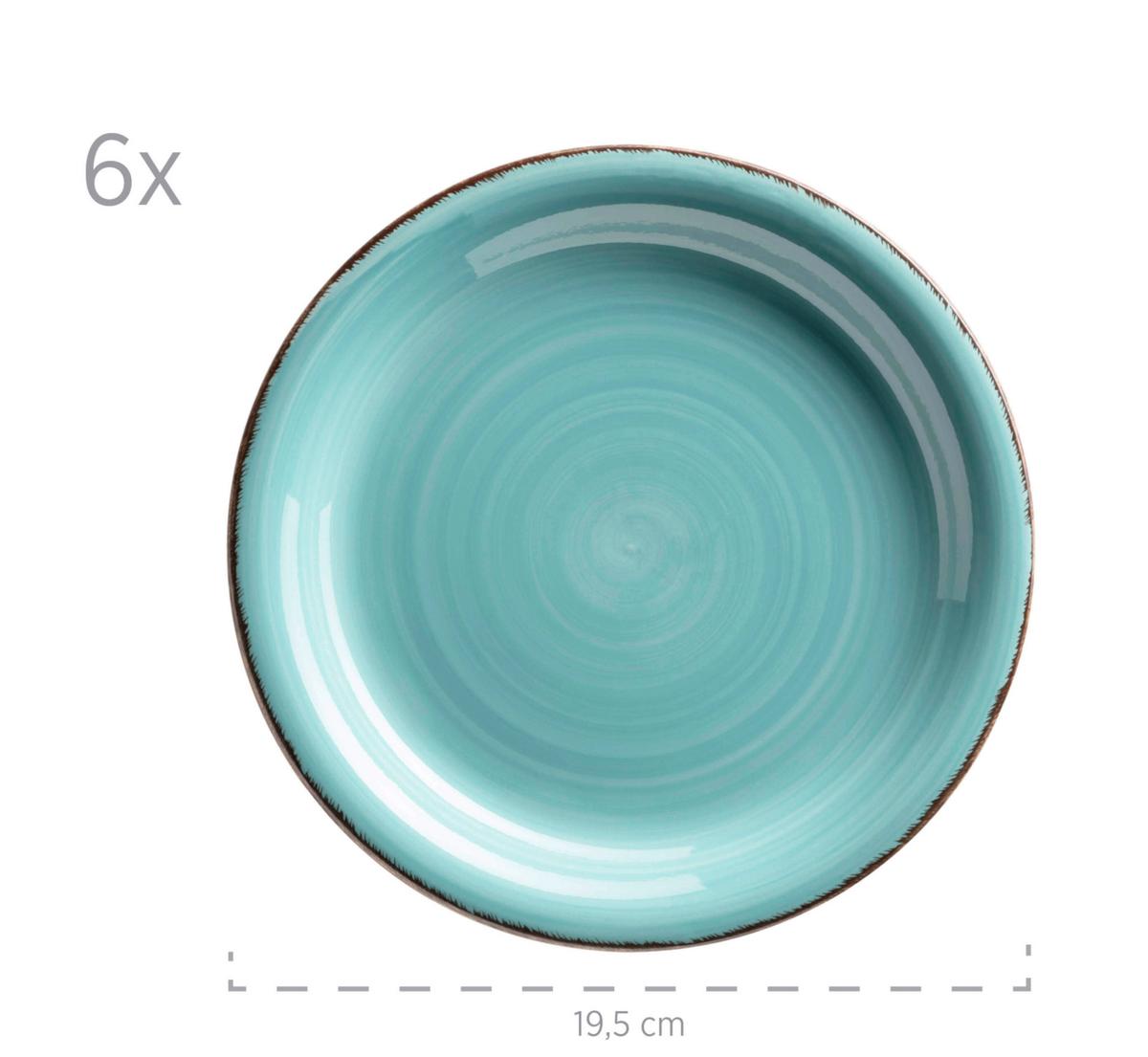 DESSERTTELLERSET 935337 LUMACA TELLERSET - Türkis, Basics, Keramik (19,5/2,5cm) - Mäser