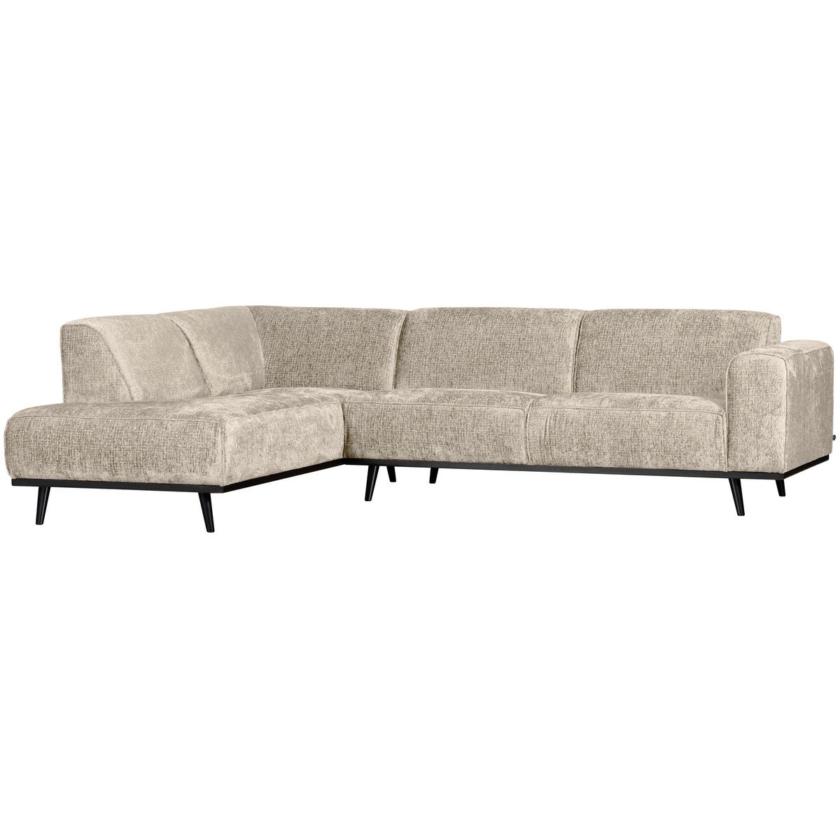 Ecksofa Statement Naturfarben S: 210x274cm - Schwarz/Naturfarben, Design, Holz/Textil (210/274cm) - Livetastic