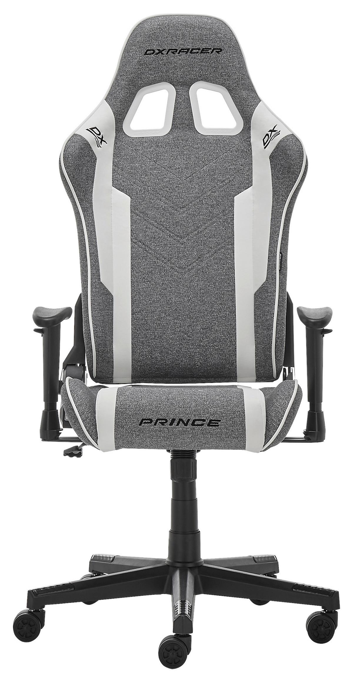 Gamingstuhl Prince in Grau/Schwarz/Weiß - Schwarz/Weiß, MODERN, Kunststoff/Textil (70/126/70cm) - Dxracer