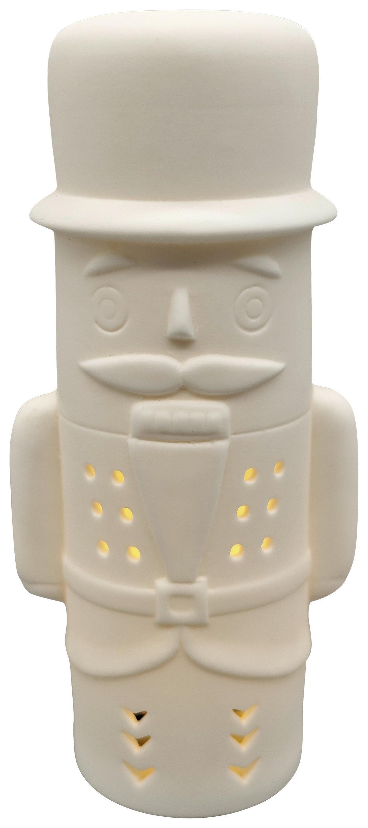 Nussknackerfigur Freddy Weiß ca. 15,5 cm - Weiß, KONVENTIONELL, Keramik (7/15,5/6cm) - Mömax