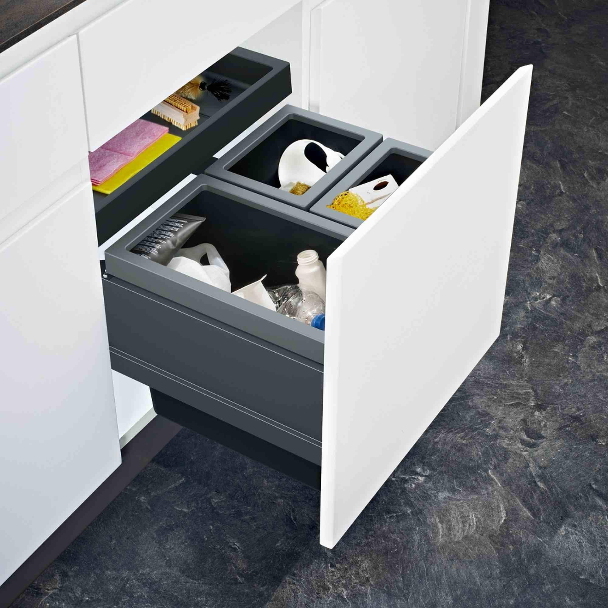 Einbauabfallsammler 10400 in Dunkelgrau - Dunkelgrau/Grau, Kunststoff (60/50,8/50,6cm) - Franke