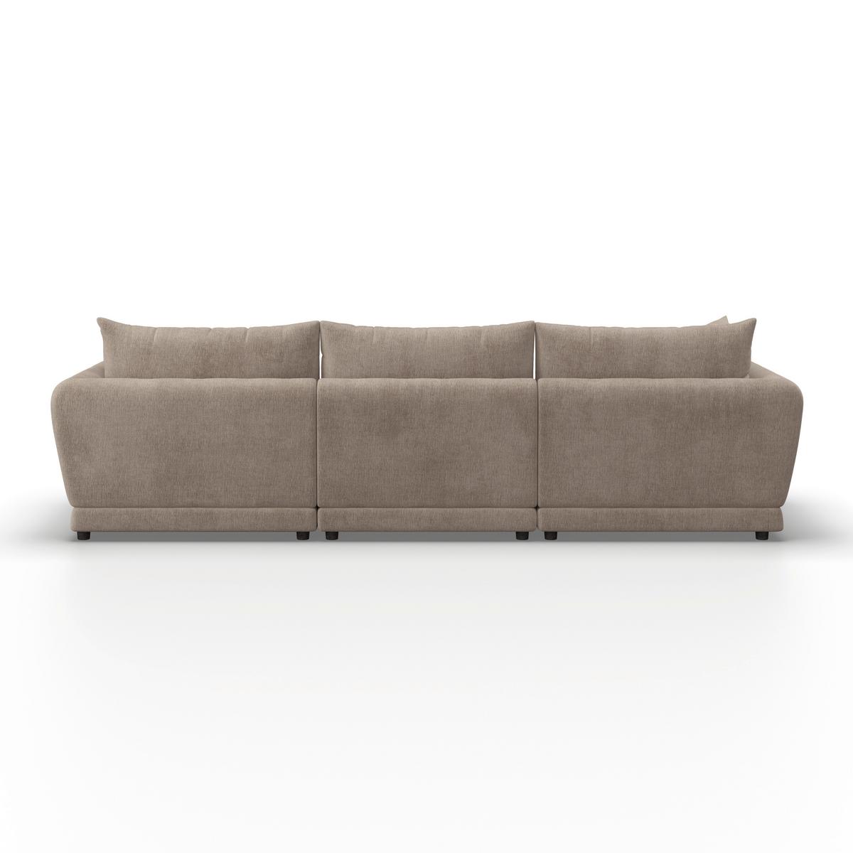 Sedežna Garnitura Nicole, Sivobež - sivobež/črna, Moderno, umetna masa/tekstil (306/87/162cm) - Bessagi Home
