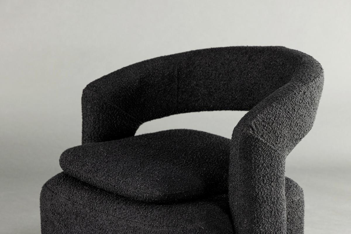 Sessel Laurel ca. 69x75x72 cm Schwarz - Schwarz, Design, Textil/Metall (69/75/72cm) - Livetastic