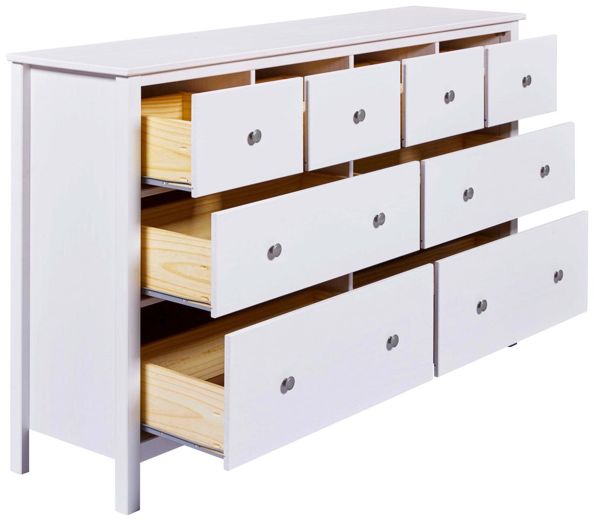 Sideboard Chilly Home ca. 160x96x40 cm Weiß - Silberfarben/Weiß, Design, Holz/Metall (160/96/40cm) - Livetastic