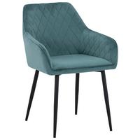 KRZESŁO Z PODŁOKIETNIKAMI STU - czarny/jadeitowa zieleń, Design, metal/tkanina (56/82,5/61,5cm) - Novel