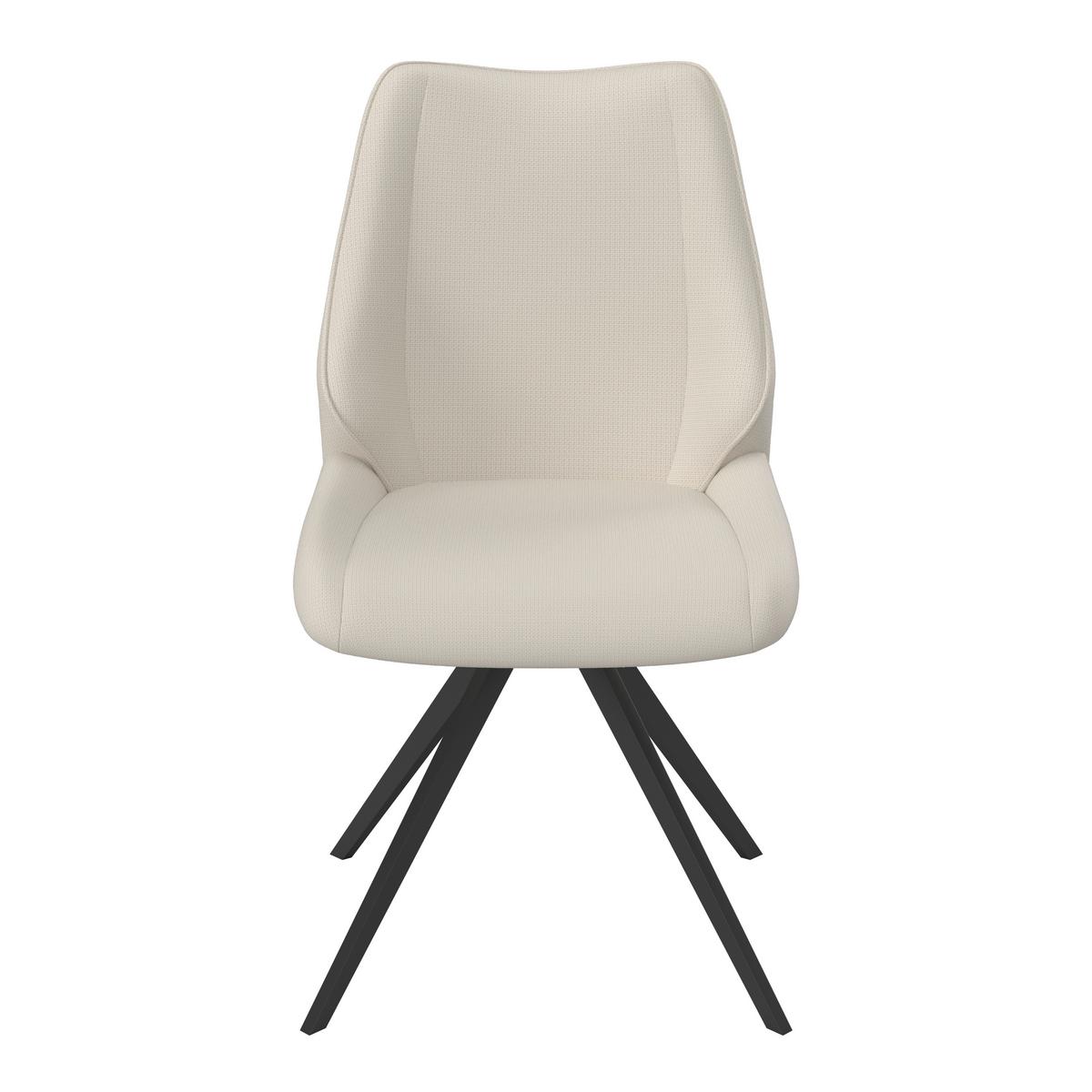 Stuhl Milana Hellgrau Webstoff Drehbar Gepolstert - Hellgrau/Schwarz, MODERN, Holz/Textil (54/93/59cm) - Bessagi Home