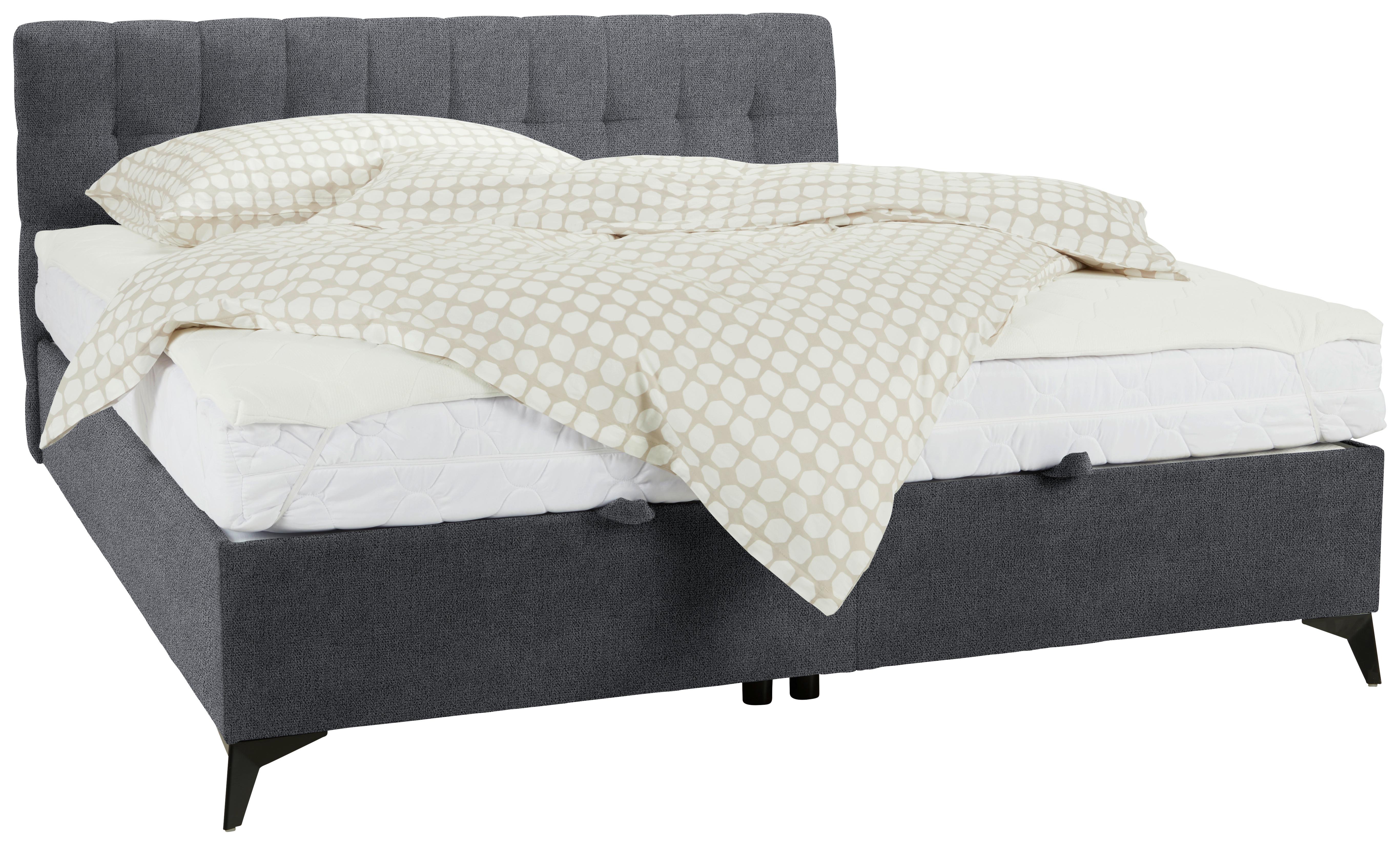 Boxbett Magic Taupe ca. 160x200cm - Taupe/Schwarz, KONVENTIONELL, Holzwerkstoff/Kunststoff (160/200cm) - Mömax