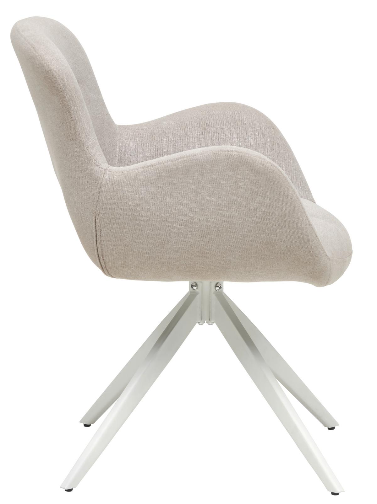 KRZESŁO Z PODŁOKIETNIKAMI ELLA - beżowy/biały, Modern, metal/drewno (62/84/62cm) - Livetastic