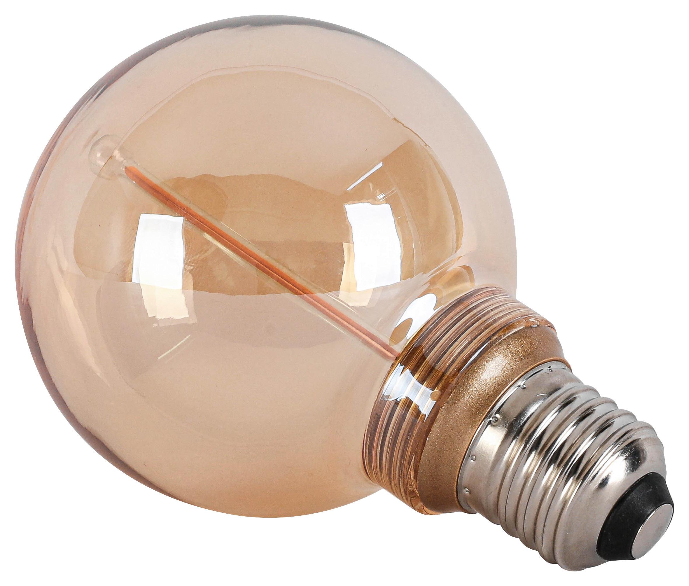 LED-LJUSKÄLLA C82218MM - bärnstensfärgad, Klassisk, metall/glas (8/12,2cm) - Mömax