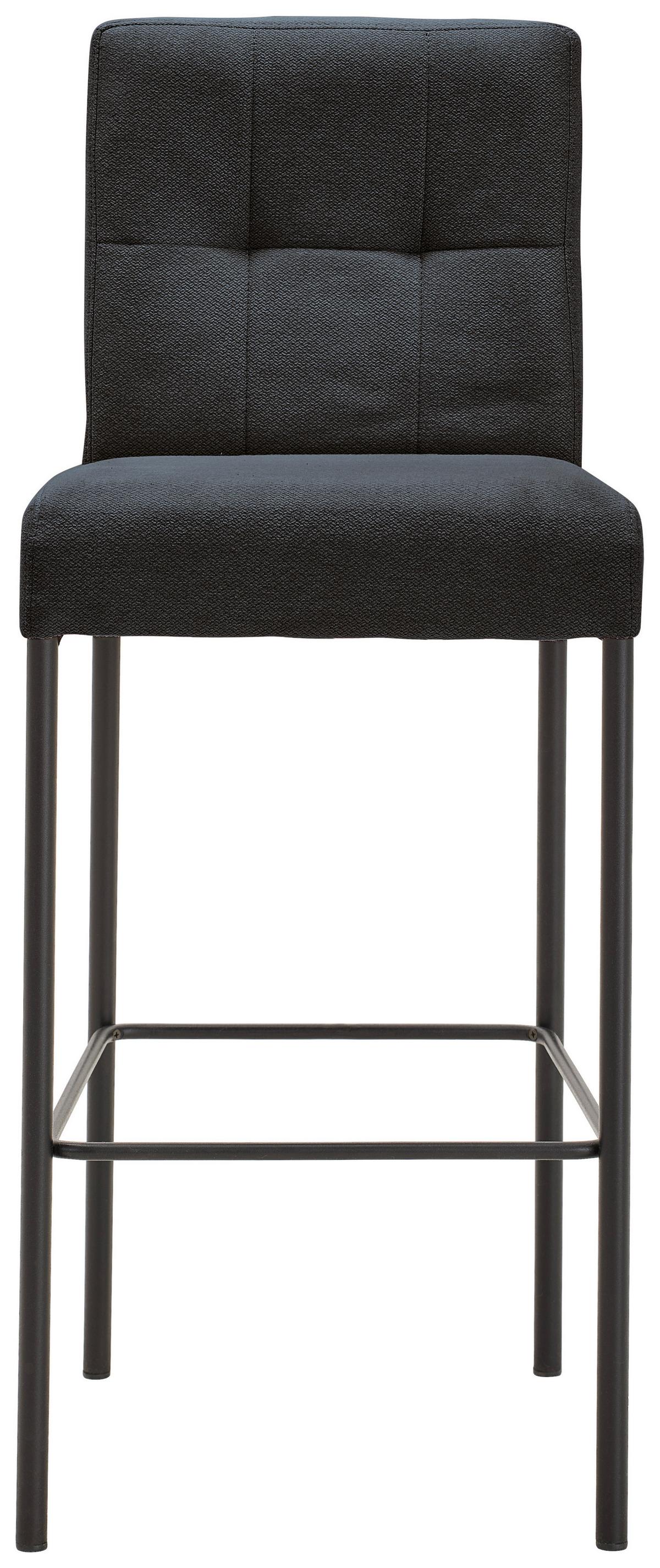 STOŁEK BAROWY NANDIA - czarny/szary, Design, metal/tkanina (42/102/50cm) - home24