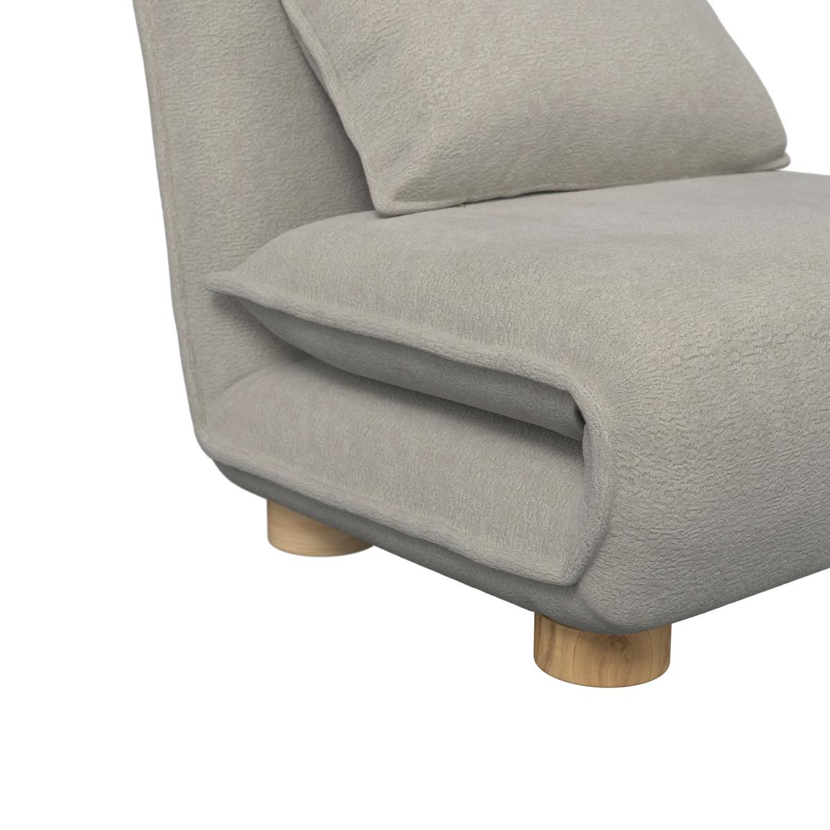 Schlafsessel Bella Bouclé Beige - Beige/Naturfarben, MODERN, Holz/Textil (83/41/63cm) - Bessagi Home