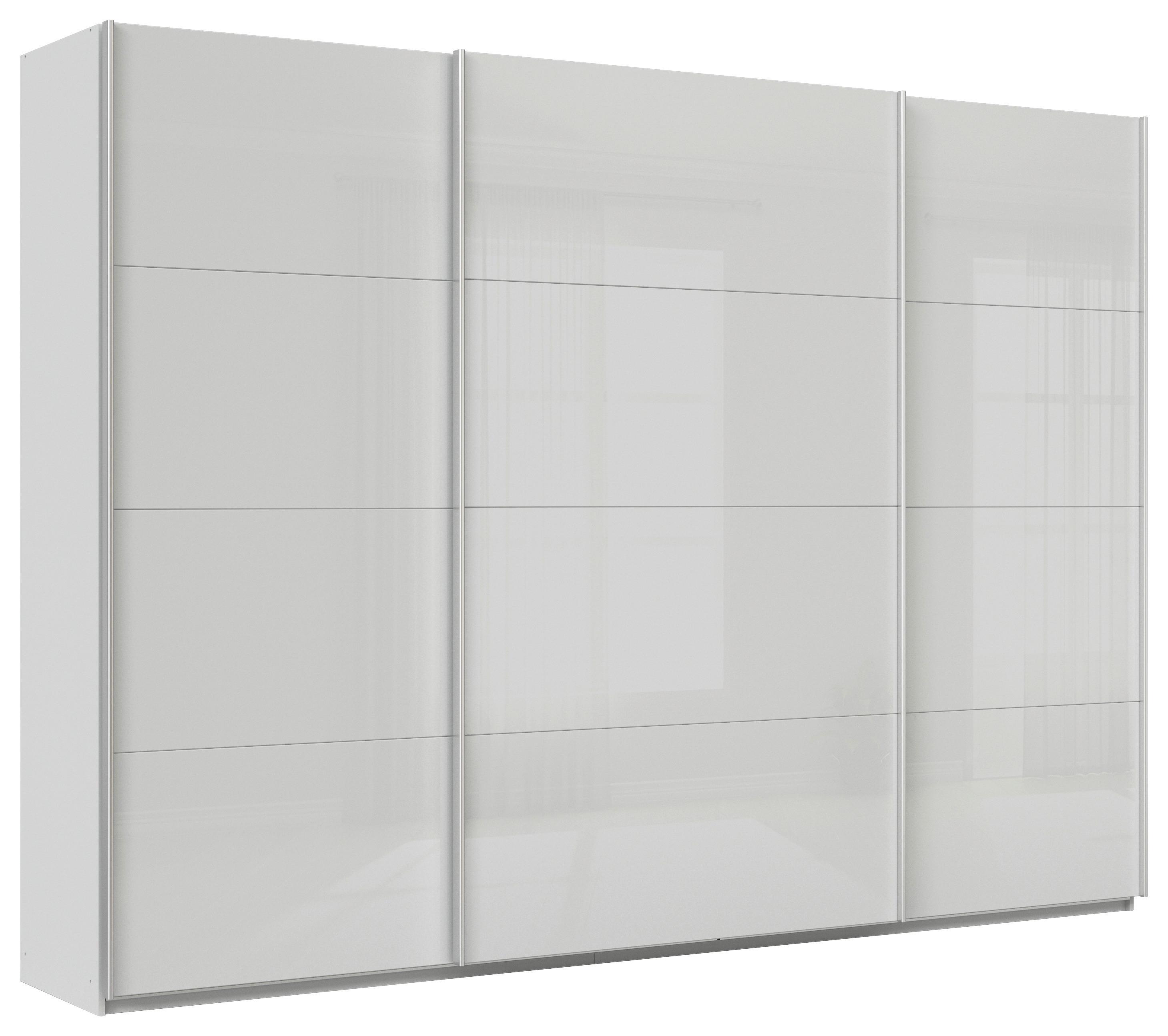 DULAP USI CULISANTE FELDKIRCH - gri deschis/gri lucios intens, Modern, sticlă/material pe bază de lemn (315/229/62cm)