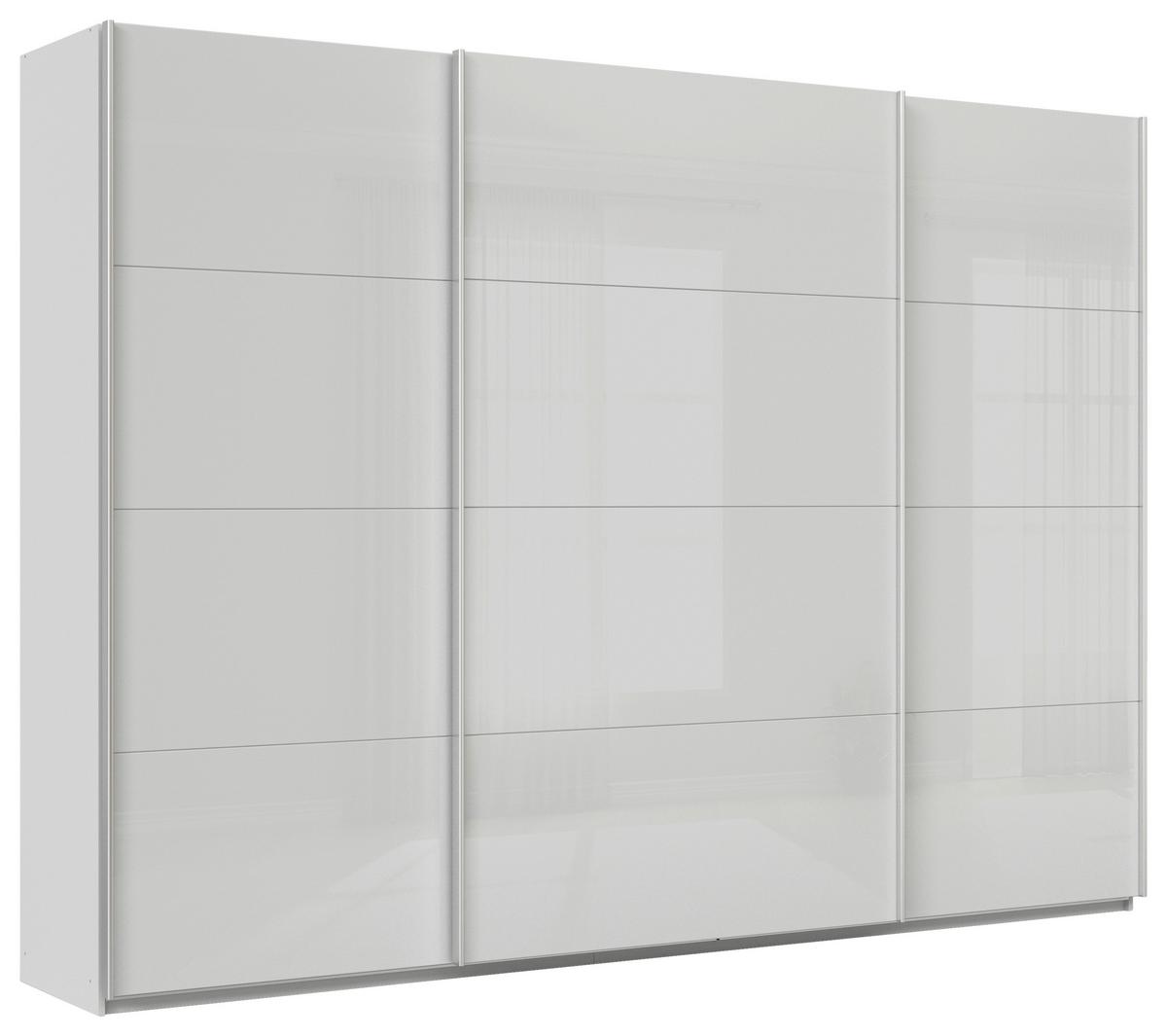 DULAP USI CULISANTE FELDKIRCH - gri deschis/gri lucios intens, Modern, sticlă/material pe bază de lemn (315/229/62cm)