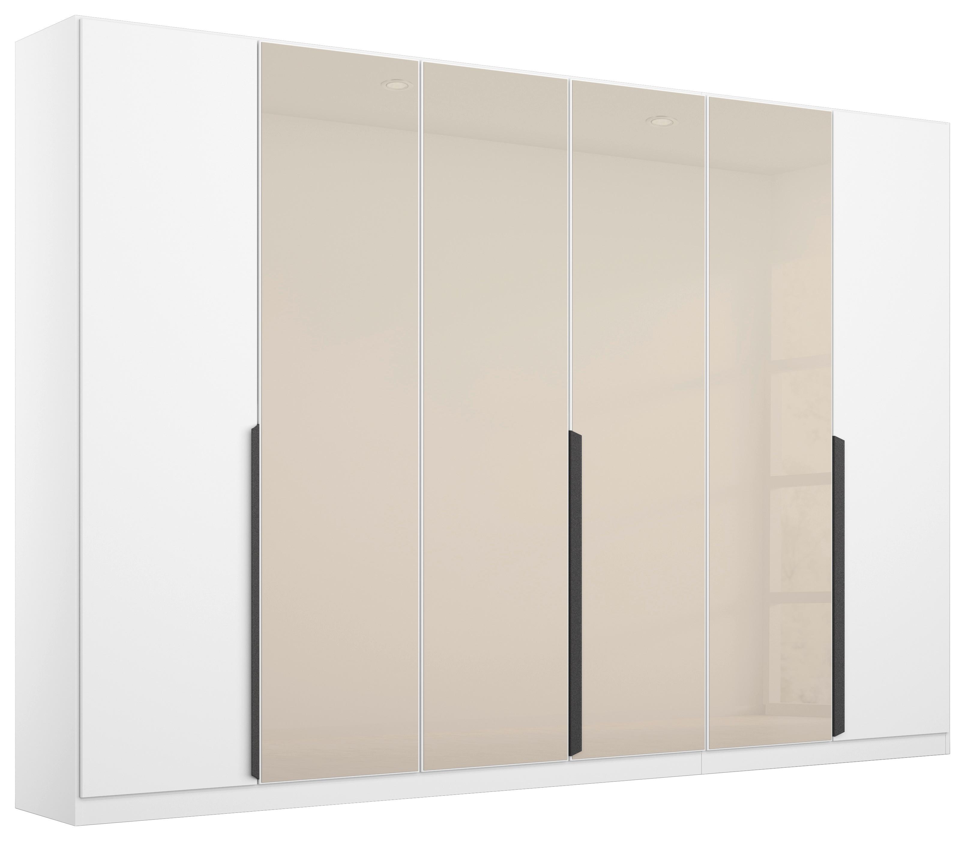 DULAP USI ROTATIVE ARTEMIS - alb/șampanie, Modern, sticlă/material pe bază de lemn (271/210/54cm) - Modern Living