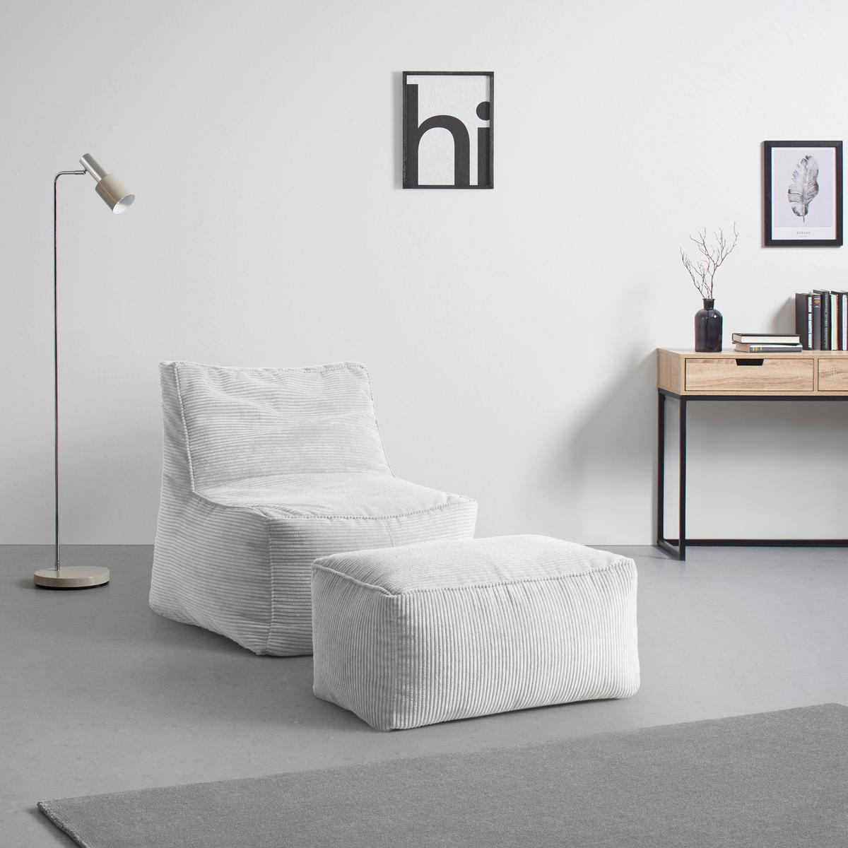Sitzsack Caroline Weiß - Weiß, MODERN, Textil (75/84/88cm) - Mömax