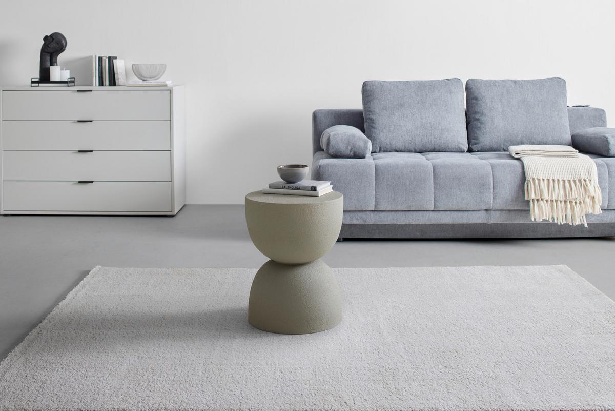 Masă auxiliară TONDO - taupe, Modern, piatră (34/45/34cm) - Premium Living