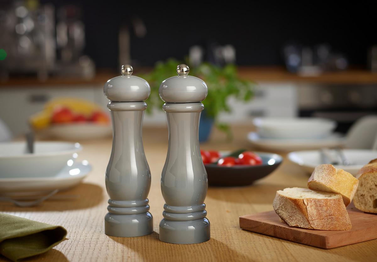 Salz- und Pfeffermühle Grau 2-teilig - Grau, Basics, Keramik/Kunststoff (6/21,5cm) - Echtwerk