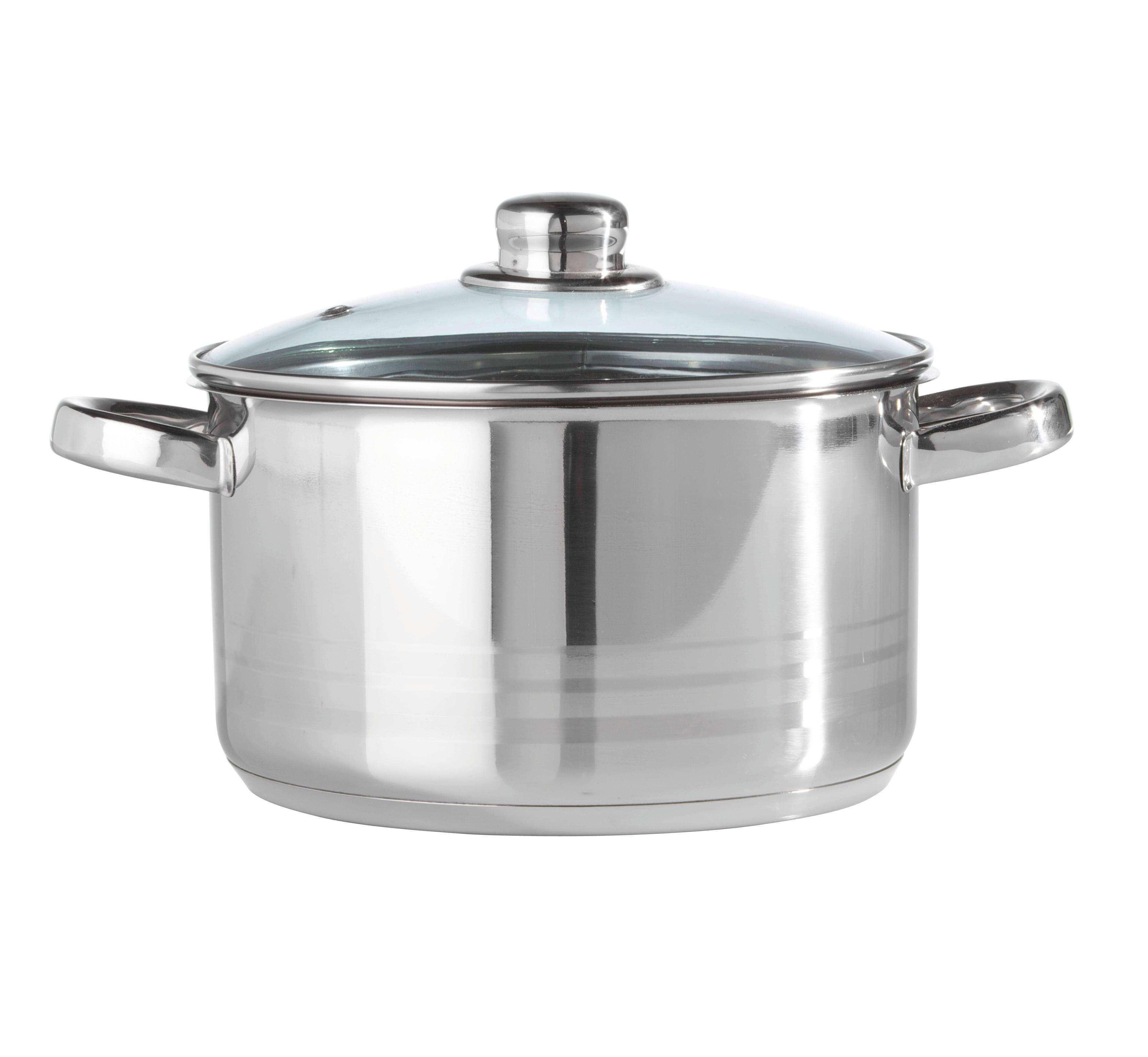 Kochtopf Paula ca. 3,3 Liter - Klar/Edelstahlfarben, KONVENTIONELL, Glas/Metall (20/11,5cm) - Mömax