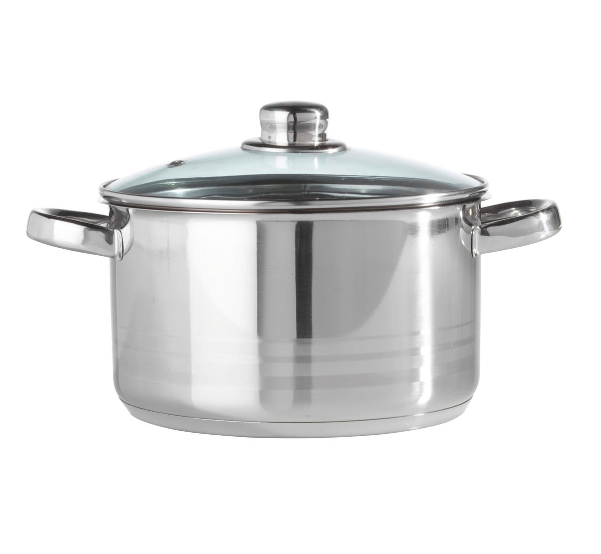 KOCHTOPF Paula Edelstahl 3,3 Liter - Klar/Edelstahlfarben, Konventionell, Glas/Metall (20/11,5cm) - Mömax