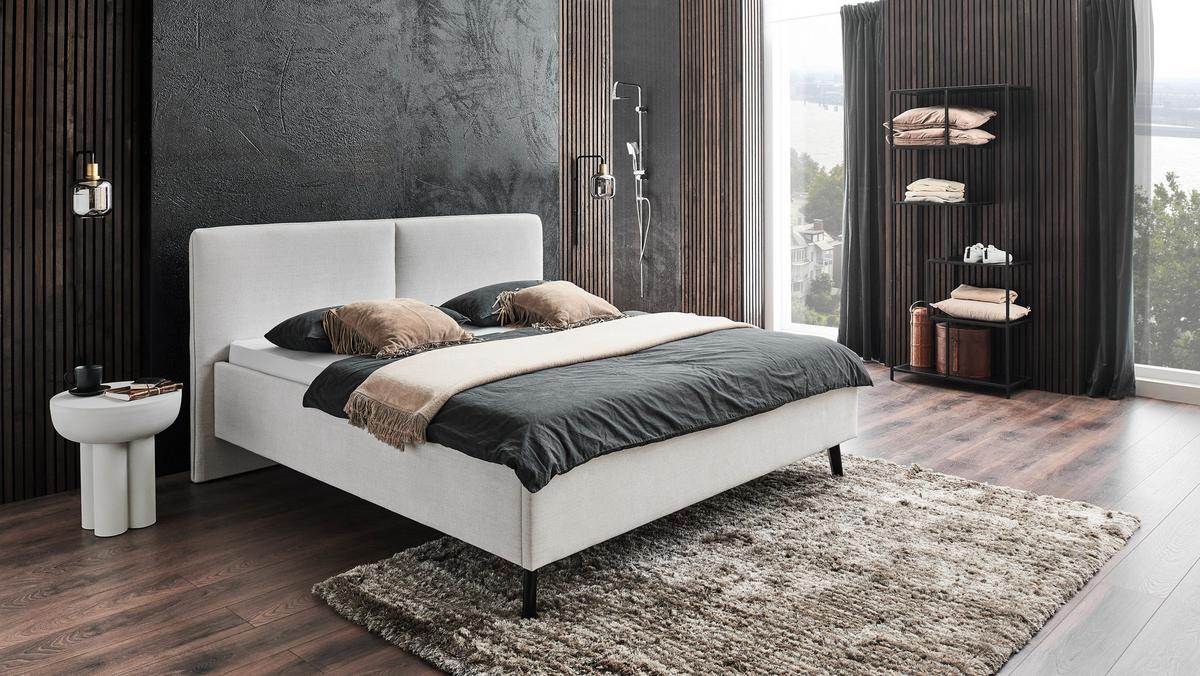Polsterbett Palma Beige ca. 180x200cm - Beige, KONVENTIONELL, Holz/Textil (180/200cm) - Premium Living
